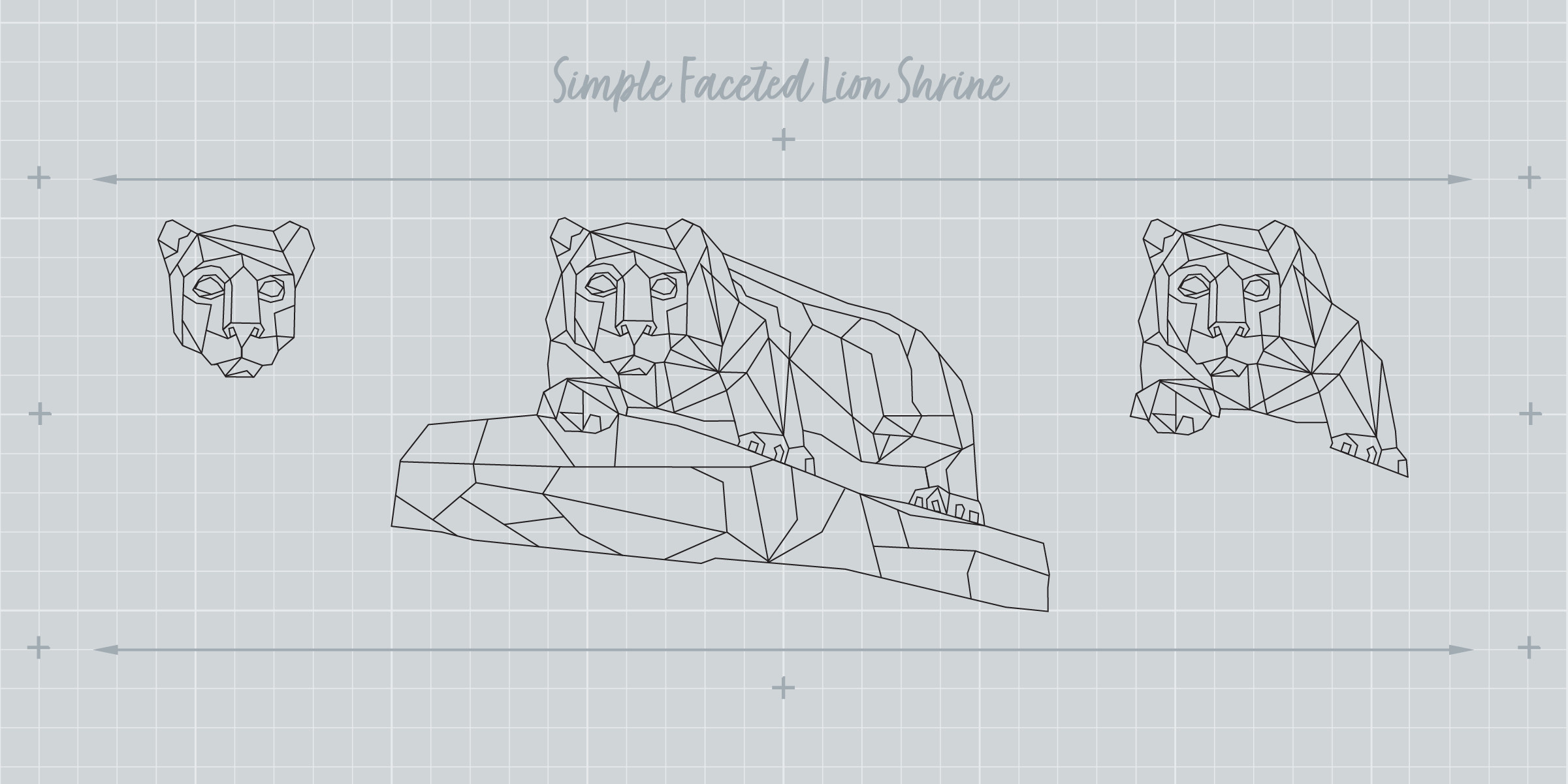 a collection of the Simple Faceted Lion Shrine illustrations